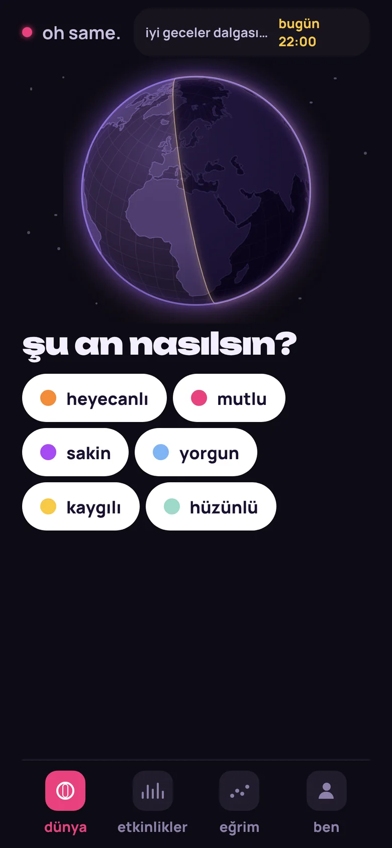 oh same. telefon ekranı